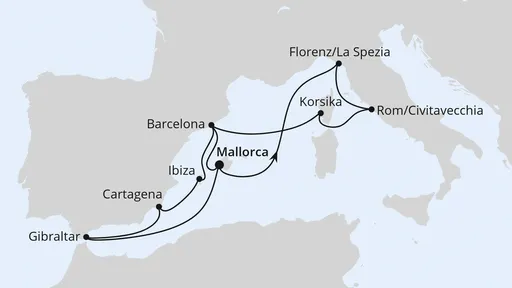 Route Große Mittelmeer-Reise ab Mallorca 2