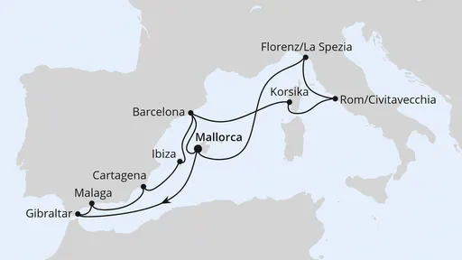 Route Große Mittelmeer-Reise ab Mallorca 2
