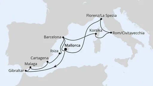 Route Große Mittelmeer-Reise ab Mallorca 3