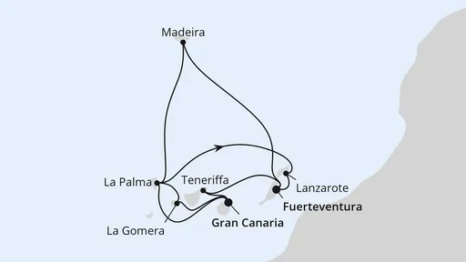 Route Große Rundreise Kanaren & Madeira
