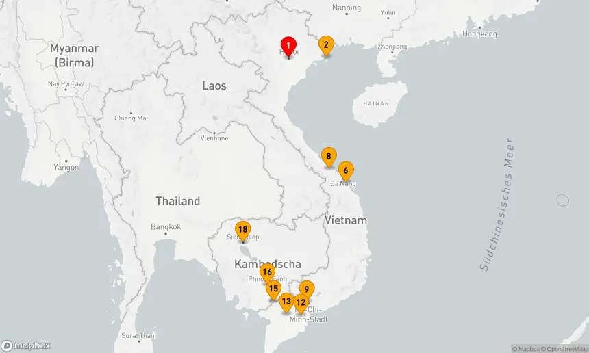 Route 20 Nächte - Große Tour durch Vietnam und Kambodscha