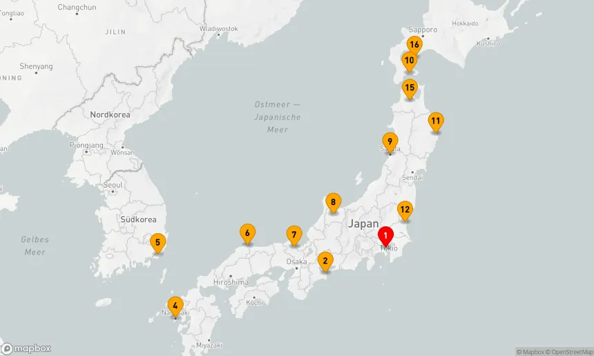 Route 21 Nächte - Großer Kreis Japan Kirschblüten