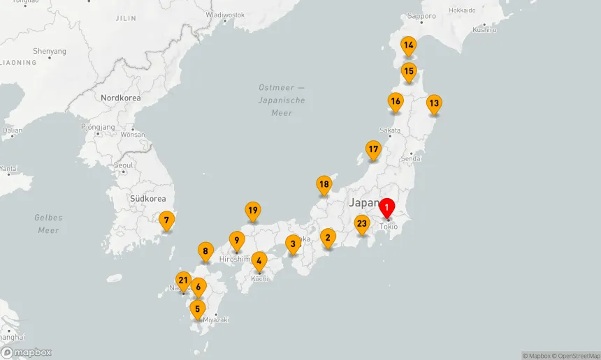 Route 23 Nächte - Großer Kreis Japan Kirschblüten