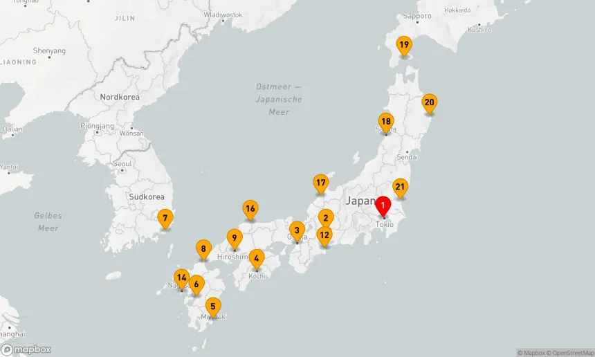 Route 21 Nächte - Großer Kreis Japan Kirschblüten