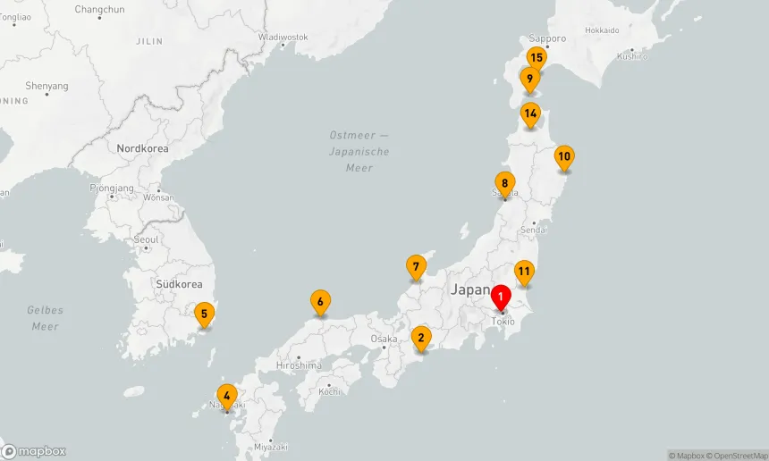 Route 20 Nächte - Großer Kreis Japan Kirschblüten