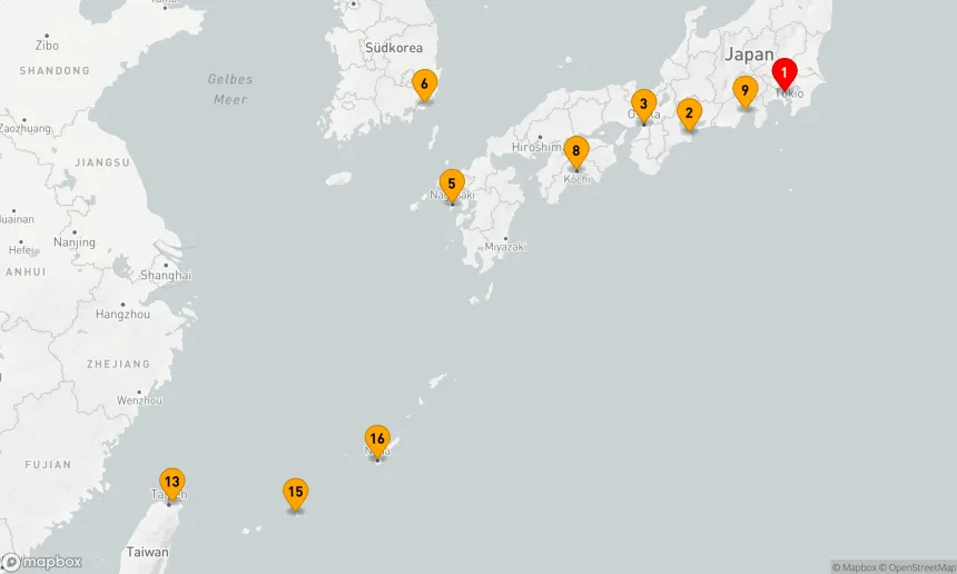 Route 18 Nächte - Großes Japan mit Okinawa & Taiwan