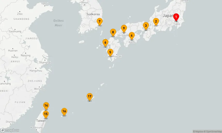 Route 19 Nächte - Großes Japan mit Okinawa & Taiwan