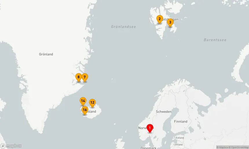 Route 22 Nächte - High Arctic Wonders & Iceland Discovery - Kreuzfahrt & Landreise