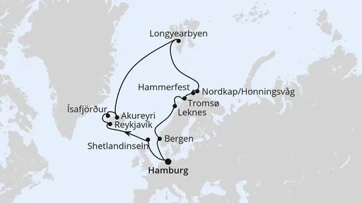 Route Highlights am Polarkreis ab Hamburg