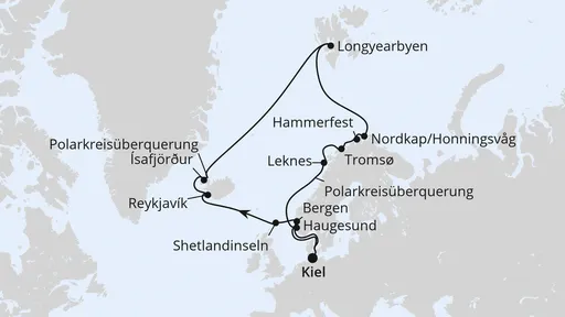 Route Highlights am Polarkreis ab Kiel