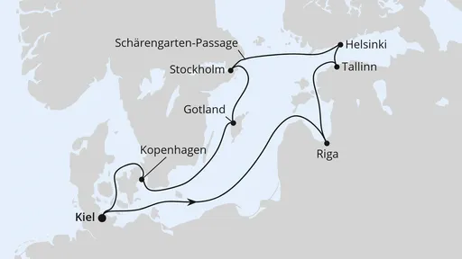 Route Highlights der Ostsee ab Kiel