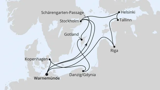 Route Highlights der Ostseeküste ab Warnemünde