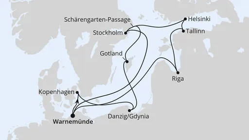 Route Highlights der Ostseeküste ab Warnemünde