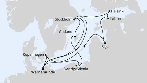 Route Highlights der Ostseeküste ab Warnemünde