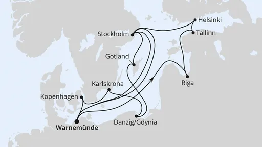 Route Highlights der Ostseeküste ab Warnemünde