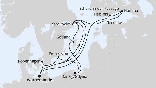 Route Highlights der Ostseeküste ab Warnemünde
