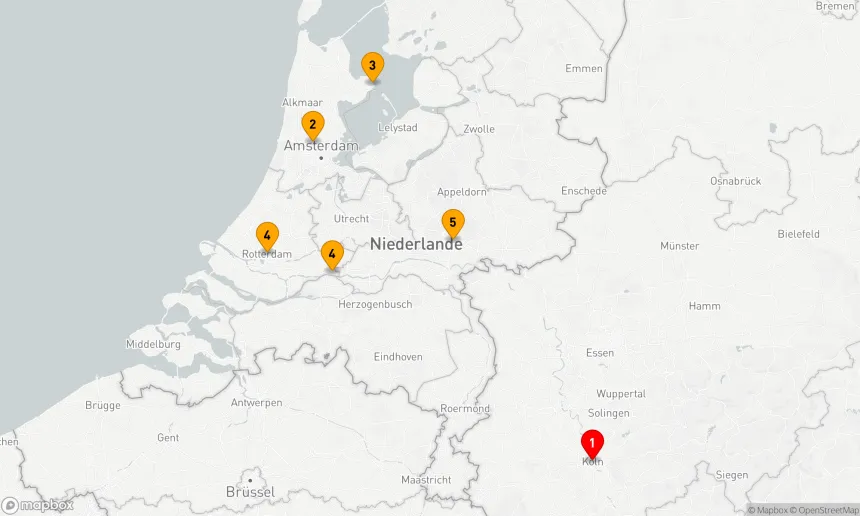 Route 5 Nächte - Höhepunkte in Holland (ALE371)