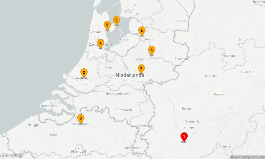 Route 7 Nächte - Holland & Belgien