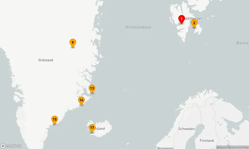 Route 16 Nächte - Im arktischen Eis von Spitzbergen nach Grönland