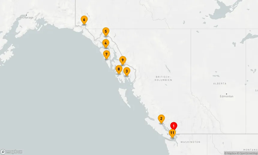 Route 11 Nächte - Impressionen der Alaskaküste