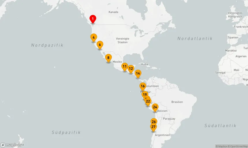 Route 26 Nächte - INCA-KÜSTE: MEXIKO & LATEINAMERIKA LEGENDÄRE REISE