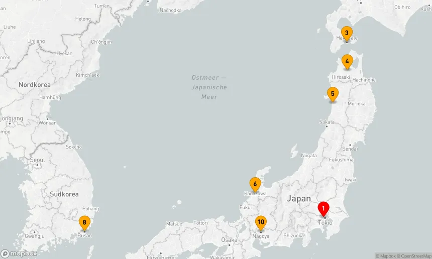 Route 10 Nächte - Inselzauber und Metropolenflair Japans
