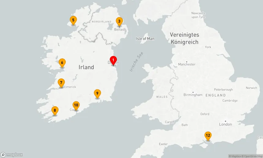 Route 11 Nächte - IRLAND INTENSIV KREUZFAHRT: DUBLIN,  BELFAST & GALWAY