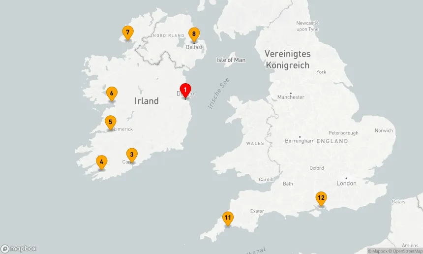 Route 11 Nächte - IRLAND INTENSIV KREUZFAHRT: DUBLIN,  GALWAY & BELFAST