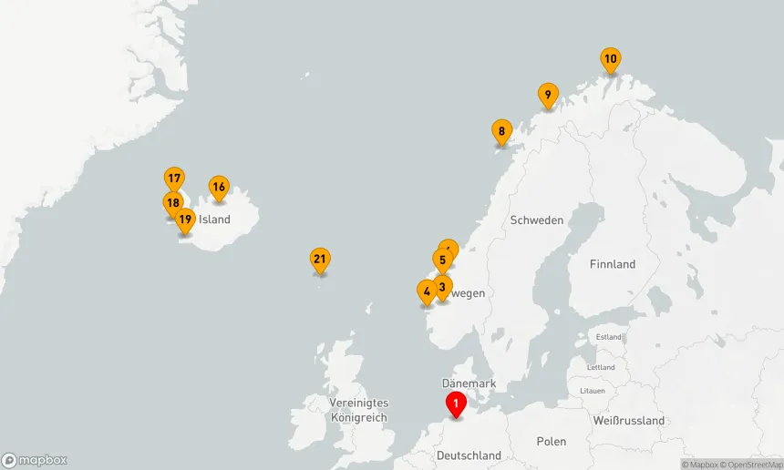 Route 23 Nächte - Island,Spitzbergen,Norwegen (ART424)