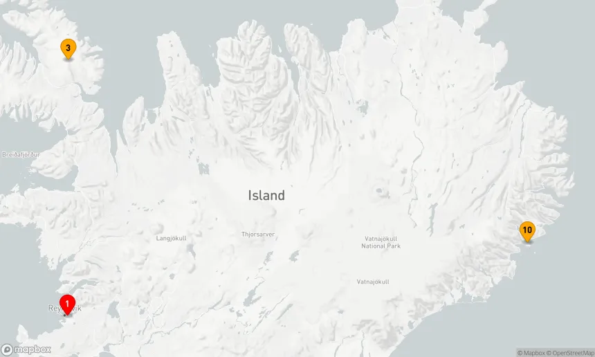 Route 11 Nächte - Island-Umrundung: Berge,  Vulkane und Wasserfälle