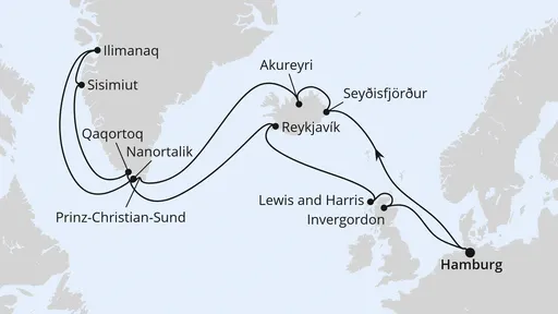 Route Island & Grönland ab Hamburg