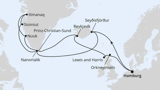 Route Island & Grönland ab Hamburg