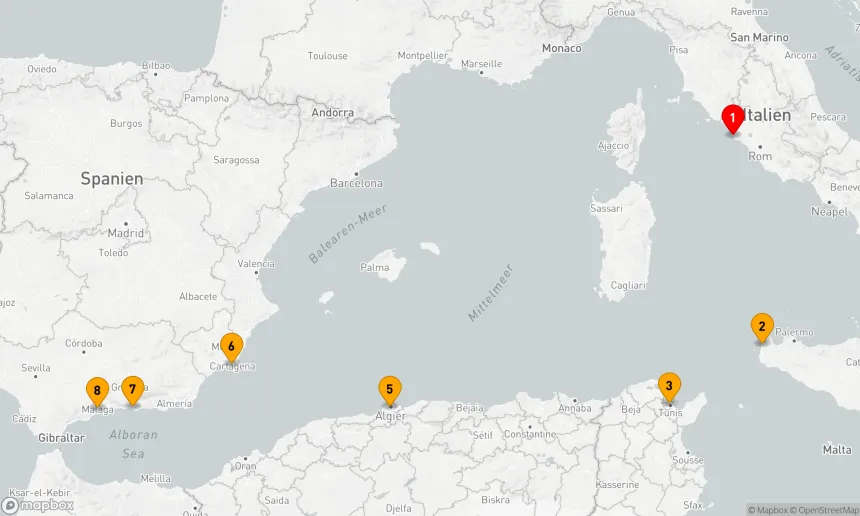 Route 7 Nächte - ITALIEN, ALGERIEN & SPANIEN KREUZFAHRT: TRAPANI, ALGIER & GRANADA