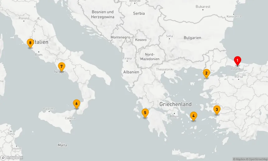 Route 7 Nächte - Italien - Griechenland - Türkei (Q711D)