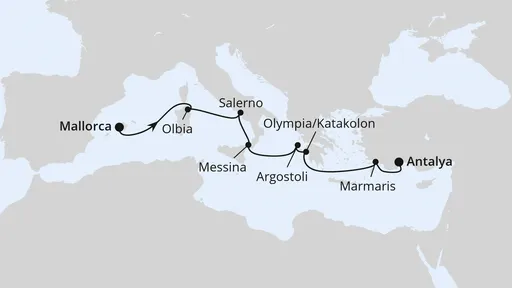 Route Italien, Griechenland & Türkei ab Mallorca