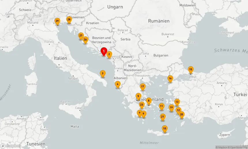 Route 28 Nächte - ITALIEN, GRIECHISCHE YACHTHÄFEN, KROATIEN & SLOWENIEN