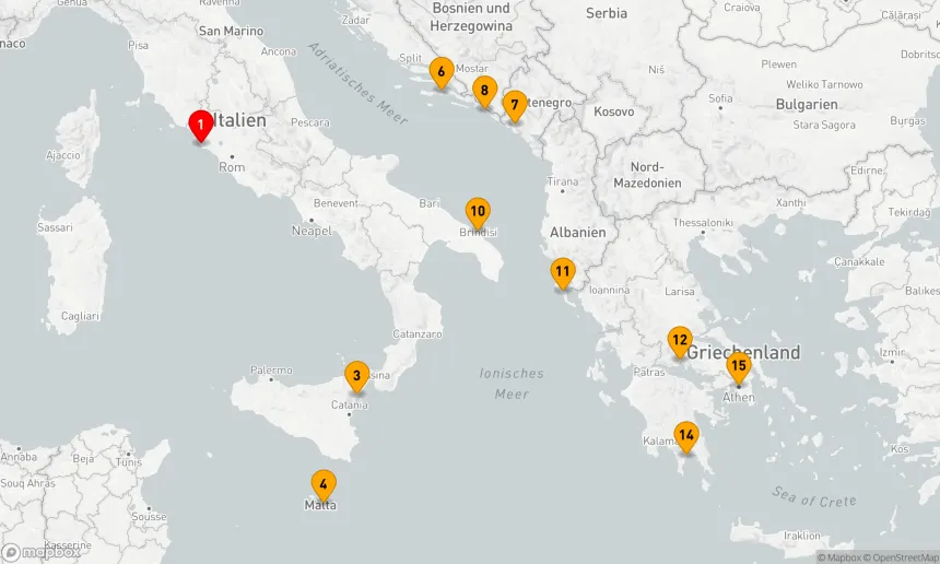 Route 14 Nächte - ITALIEN, MALTA, KROATIEN, MONTENEGRO & GRIECHENLAND