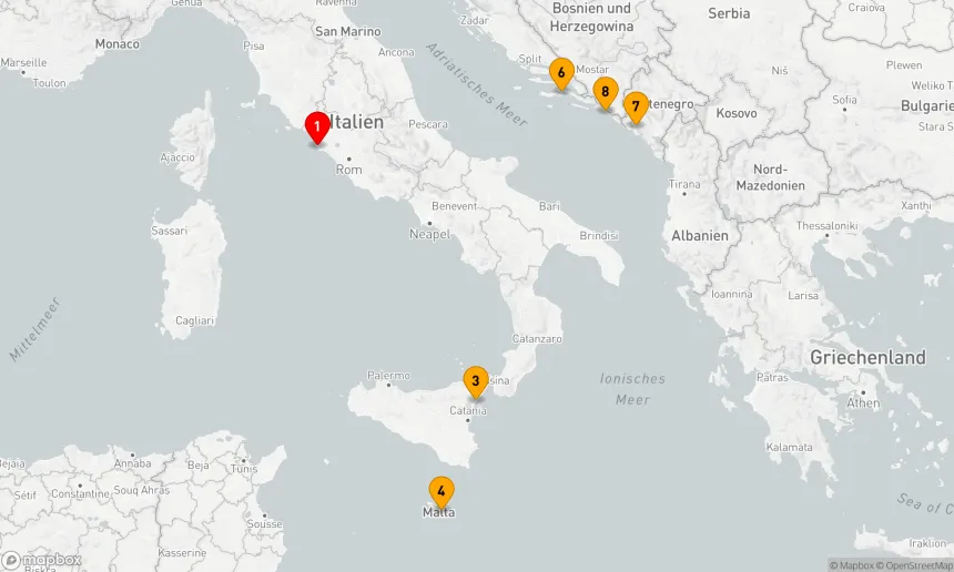 Route 7 Nächte - ITALIEN, MALTA, KROATIEN & MONTENEGRO