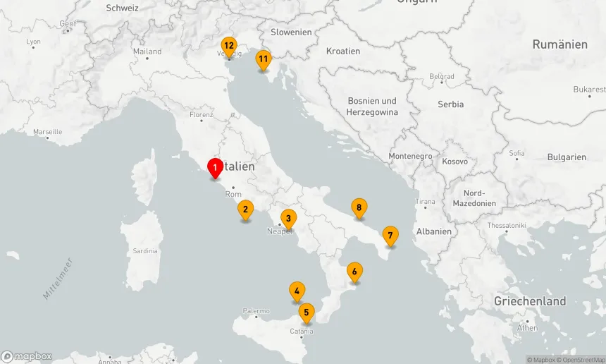 Route 11 Nächte - Italien und Kroatien