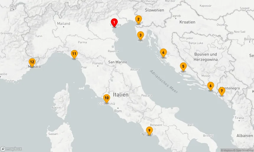 Route 11 Nächte - ITALIEN & KROATIEN KREUZFAHRT: VENEDIG, DUBROVNIK & ROM