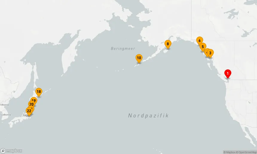 Route 21 Nächte - JAPAN,  ALASKA,  GLACIER BAY & PAZIFIKÜBERQUERUNG
