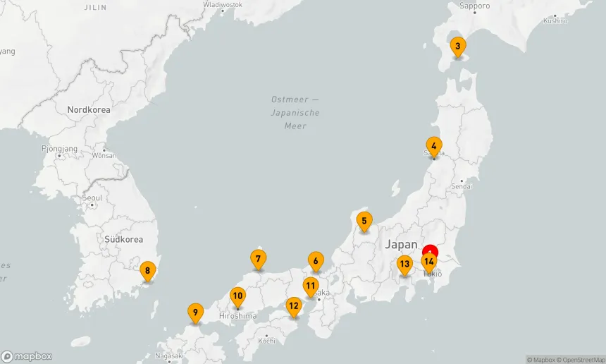 Route 14 Nächte - JAPAN-INTENSIVKREUZFAHRT: HIROSHIMA, KOBE UND TOKIO