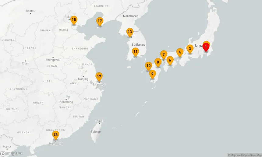 Route 24 Nächte - JAPAN, KOREA & CHINA KOMBINIERTE KREUZFAHRT: KOBE, SEOUL & BEIJING