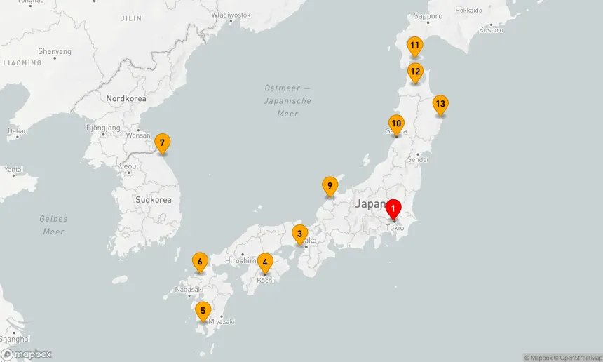 Route 14 Nächte - JAPAN UMRUNDUNG