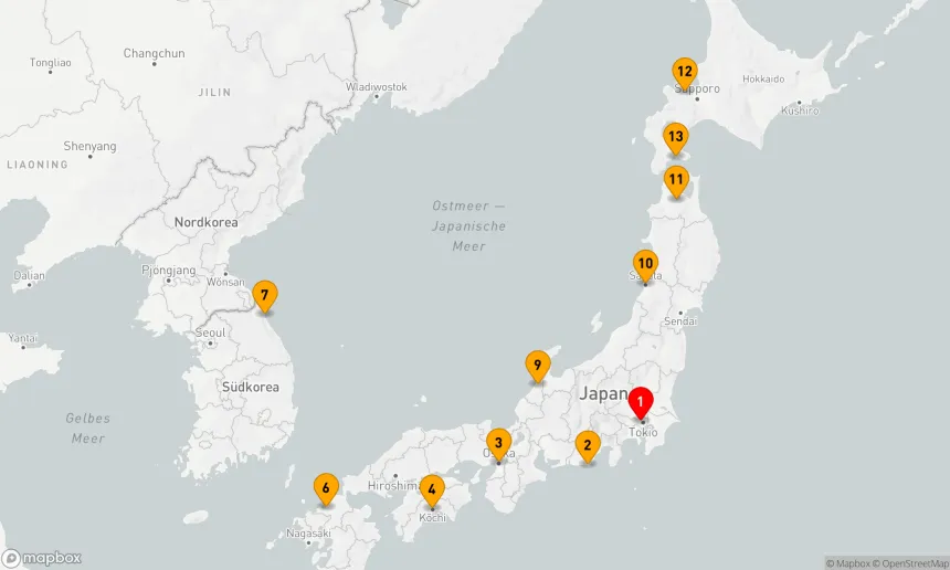 Route 14 Nächte - JAPAN UMRUNDUNG