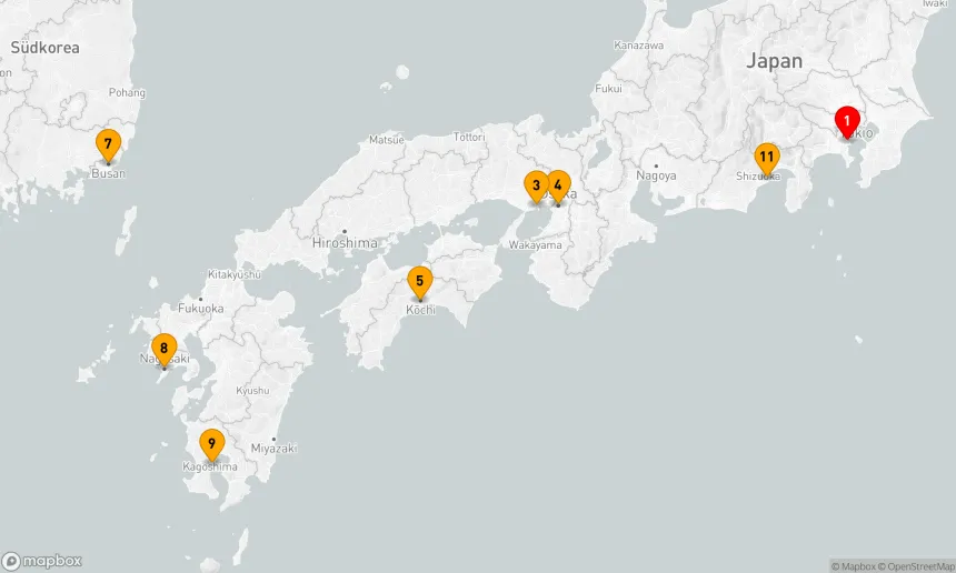 Route 12 Nächte - JAPAN & KOREA: TOKIO,  NAGASAKI