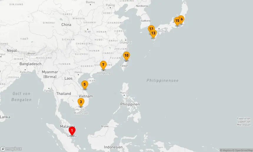 Route 15 Nächte - JAPAN,  VIETNAM & HONGKONG