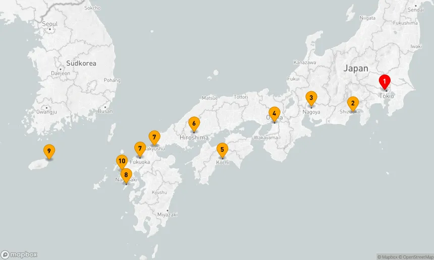 Route 11 Nächte - Japanische Entdeckungsreise mit Koreanischer Inselzauber