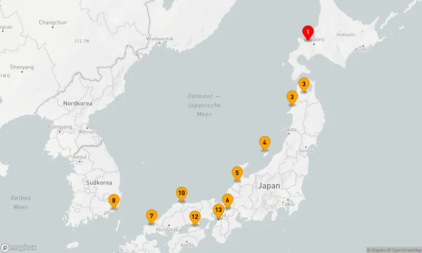 Route 12 Nächte - Inselwelten zwischen Japan und Korea