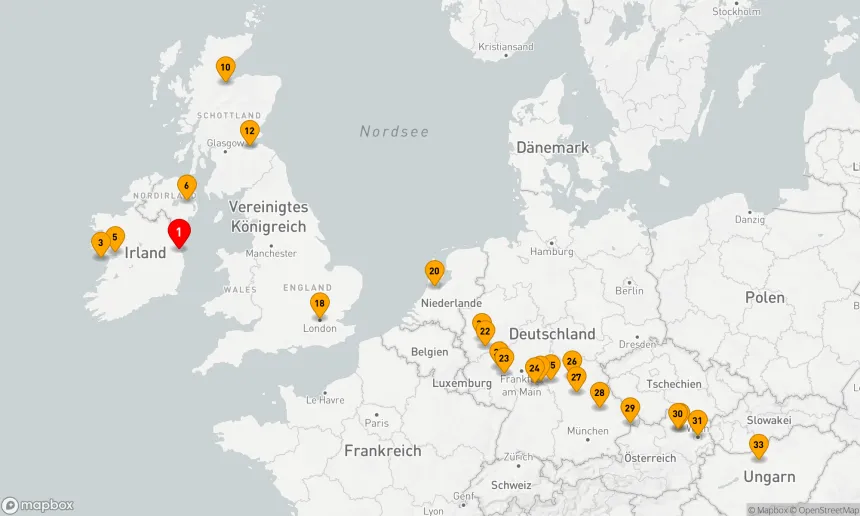Route 33 Nächte - Jewels of Europe mit Majestic Britain & Ireland und Edinburgh Military Tattoo